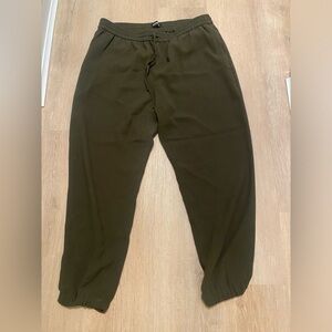 Express dressy joggers with pockets- olive in color- size large
